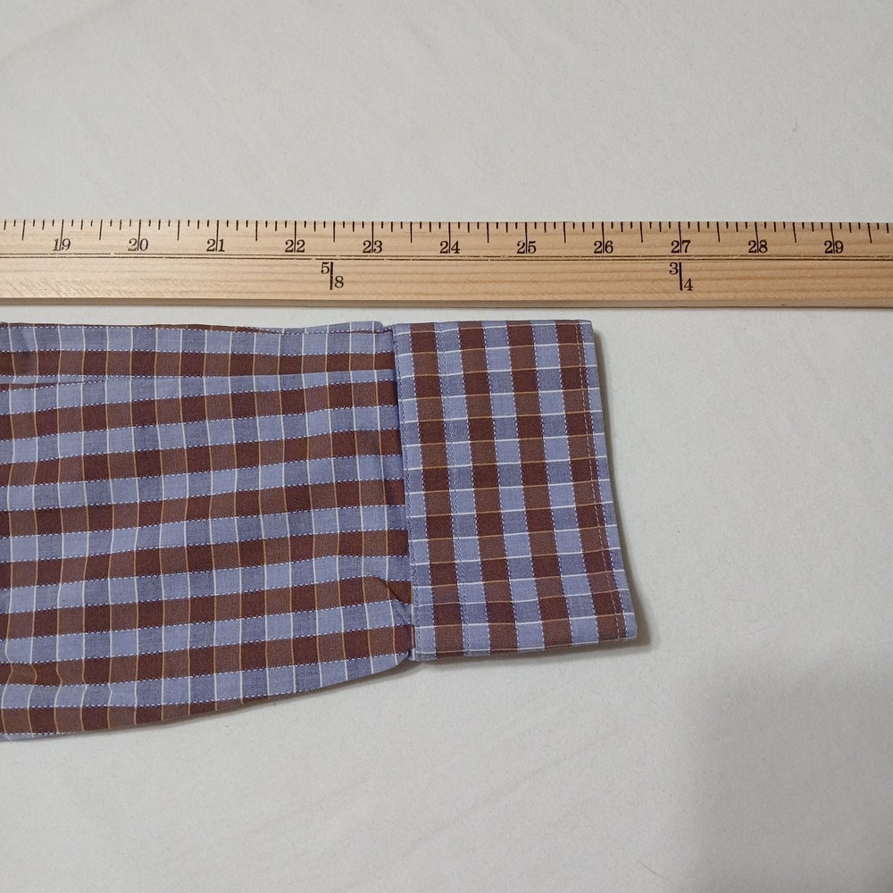 Robert Graham Mens Cotton Multicolor Shadow Plaid Stretch Dress Shirt Size Small - Picture 7 of 9